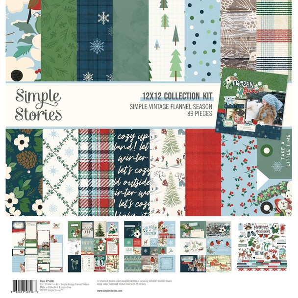 OakridgeStores.com | Simple Stories - Simple Vintage Flannel Season - Collection Kit 12 x 12 Scrapbook Paper & Stickers - 25300 860013587987