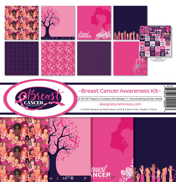 OakridgeStores.com | Reminisce - Breast Cancer Awareness - 12 x 12 inches Collection Kit for Scrapbooking - BCA-200 840310209423