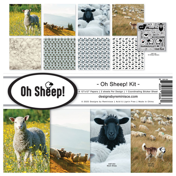 OakridgeStores.com | Reminisce - Oh Sheep! - 12 x 12 Scrapbook Paper Collection Kit - OSP-200 840310209362