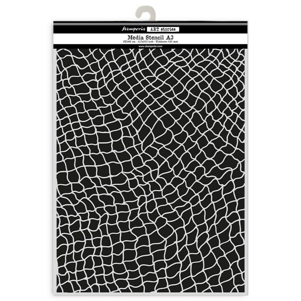OakridgeStores.com | Stamperia Intl - Fishing Net - Art Stories A3 Stencil 11.7 x 16.5 inches - KSTDA3009