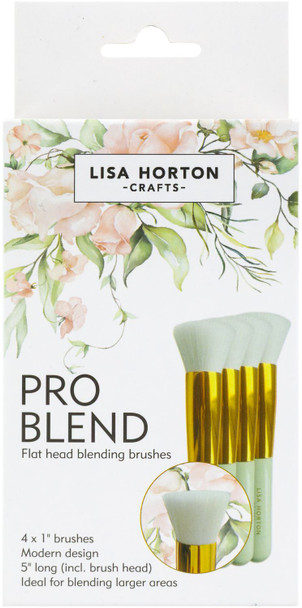 OakridgeStores.com | Lisa Horton Crafts - Flat Head - Pro Blend Blending Brushes 1 inch 4/Pkg - Blending Brushes Set - LHCT071 780627349644