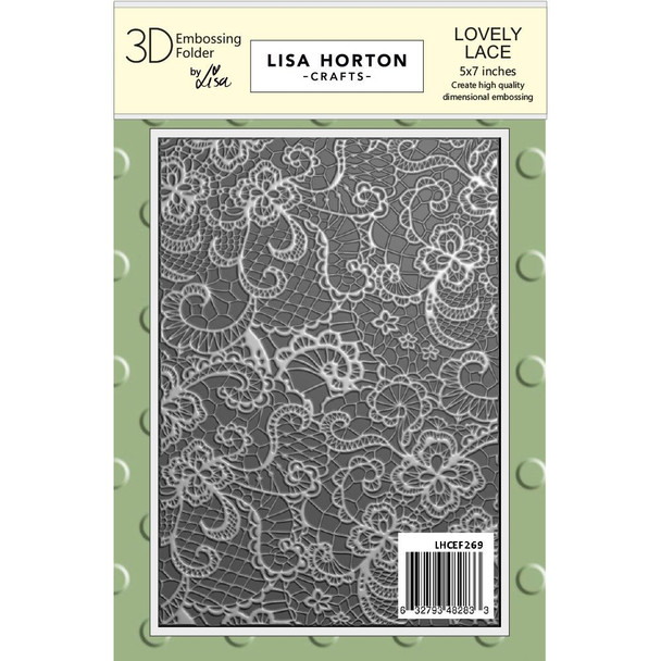 OakridgeStores.com | Lisa Horton Crafts - Lovely Lace - 3D Embossing Folder 5 x 7 inches - LHCEF269 632793482833