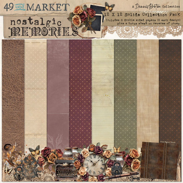 OakridgeStores.com | 49 and Market - Nostalgic Memories - Solid Collection Pack - Double-Sided Paper Pack, 12 x 12 in - DNM-33816 786724933816