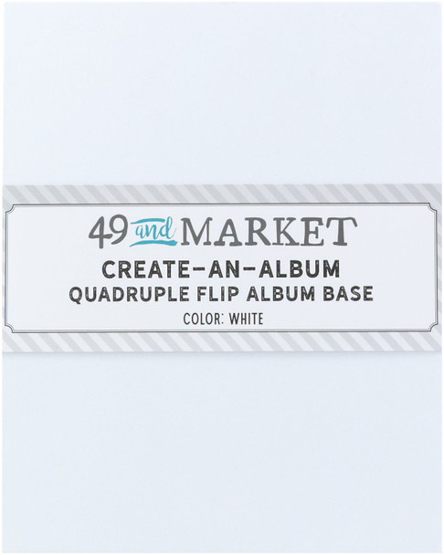 OakridgeStores.com | 49 and Market - Create-An-Album Quadruple Flip Album Base - White - Interactive Scrapbook Album Base - CAA-32871 786724932871