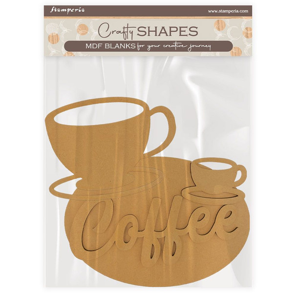 OakridgeStores.com | Stamperia Intl - Cup And Plate - Stamperia Coffee And Chocolate Crafty Shapes - Paper Craft Embellishments - KLSM70
