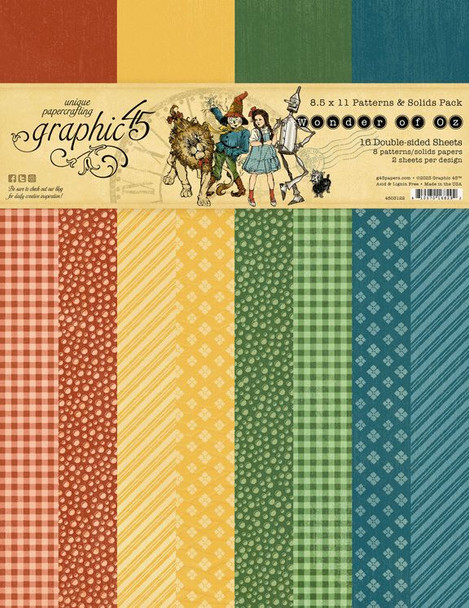 OakridgeStores.com | Graphic 45 - Wonder Of Oz - Patterns & Solids Collection Pack 8.5 x 11 inches - 4503122 810070168292