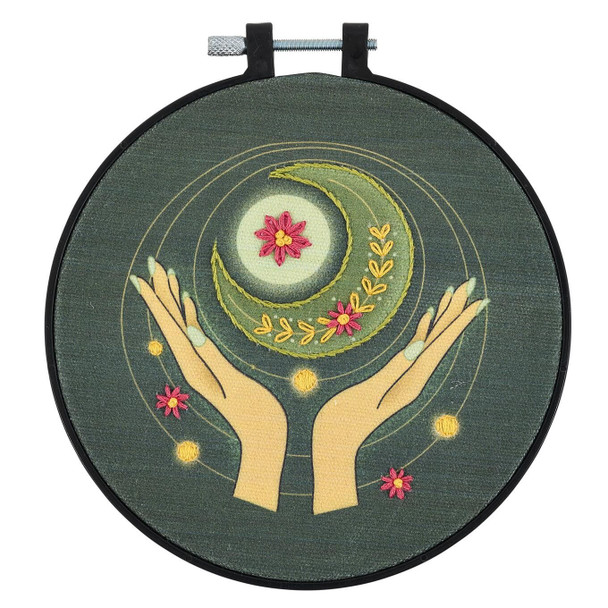 OakridgeStores.com | Bucilla - Lunar Balance - Stamped Embroidery Kit, 6-inch Round - 49227E 046109492278