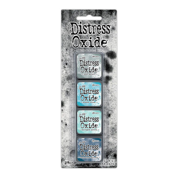 OakridgeStores.com | Tim Holtz - Ranger - Blues - Distress Mini Oxide Ink Pad Kit #16 - For Stamping - TDIK91622 789541091622