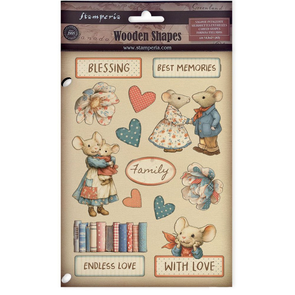 OakridgeStores.com | Stamperia Intl - Family - Wooden Shapes - A5 Sheet - KLSP192