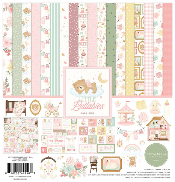 OakridgeStores.com | Carta Bella - Little Lullabies Baby Girl - Collection Kit 12 x 12 inches - CBLUG486016 810208642403