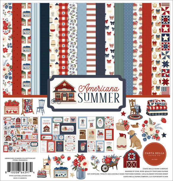 OakridgeStores.com | Carta Bella - Americana Summer - Collection Kit 12 x 12 - CBAS493016 810208643974