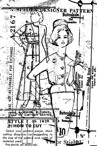 OakridgeStores.com | Tim Holtz - Stampers Anon - Vogue - Woman's Dress Pattern Collage - Cling Rubber Components Stamp - COM008 732388246830