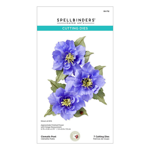 OakridgeStores.com | Spellbinders - Clematis Poet - Etched Dies by Susan Tierney-Cockburn - S5-712 810176109250