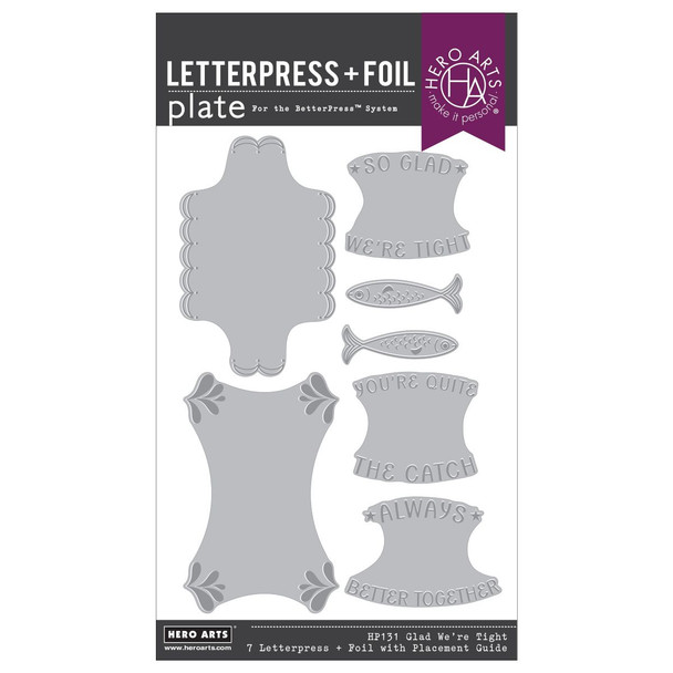 OakridgeStores.com | Hero Arts - Glad We're Tight - Letterpress & Foil Plate Set - HP131 085700950756