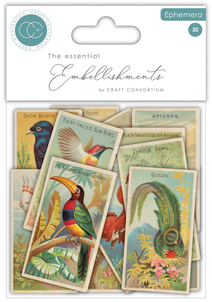 OakridgeStores.com | Craft Consortium - Birds - The Collector Ephemera, 30 Pieces - CEEPH002