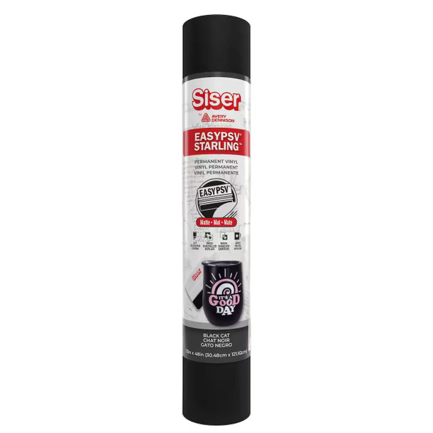 OakridgeStores.com | Siser - EasyPSV Starling Matte Adhesive Vinyl Roll - Black Cat - 4 feet - MIPEPSVM124802 810078552208