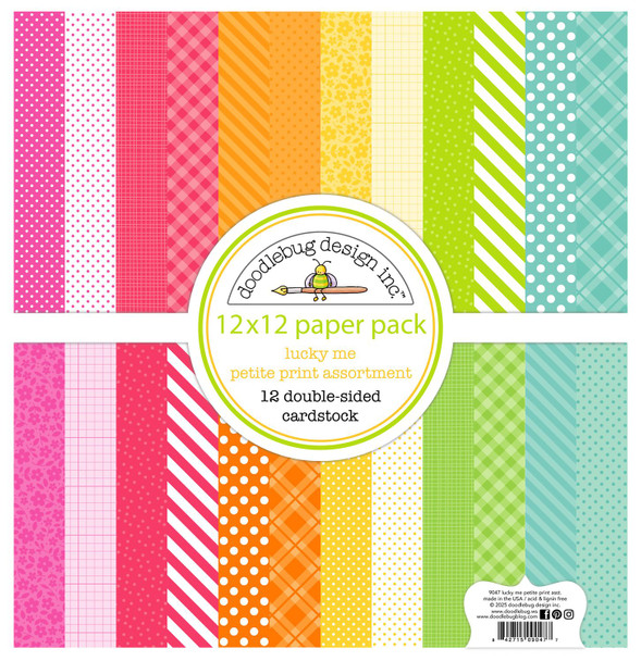 OakridgeStores.com | Doodlebug - Lucky Me - Petite Prints Double-Sided Cardstock 12 x 12 inches - 9047 842715090477