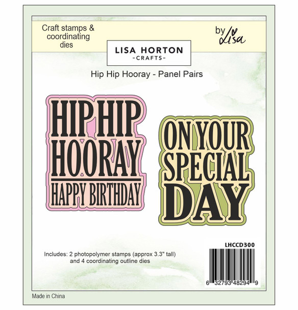 OakridgeStores.com | Lisa Horton Crafts - Hip Hip Hooray - Panel Pairs Stamps and Dies - LHCCD300 632793482949