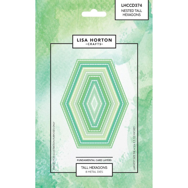 OakridgeStores.com | Lisa Horton Crafts - Nested Tall Hexagon - Fundamentals Die Set - LHCCD374 780627351654