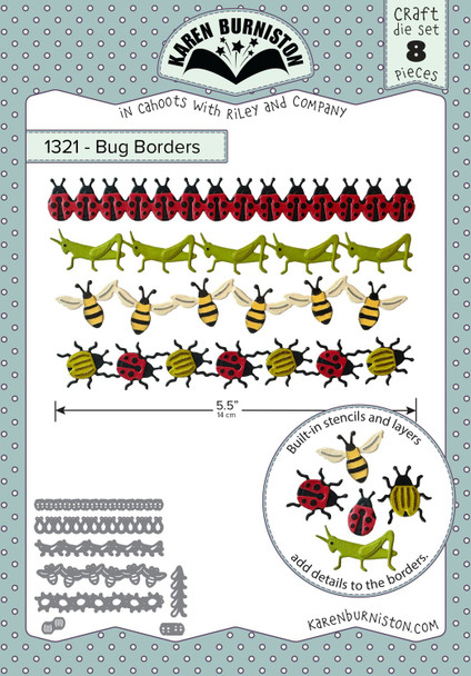 OakridgeStores.com | KB Riley - Bug Borders - Karen Burniston Dies - Craft Die Set - 1321 084282635594