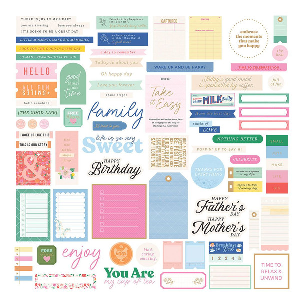 OakridgeStores.com | Spellbinders - Breakfast in Bed Sentiments - Rosie's Studio Cardstock Diecut Ephemera - 169217