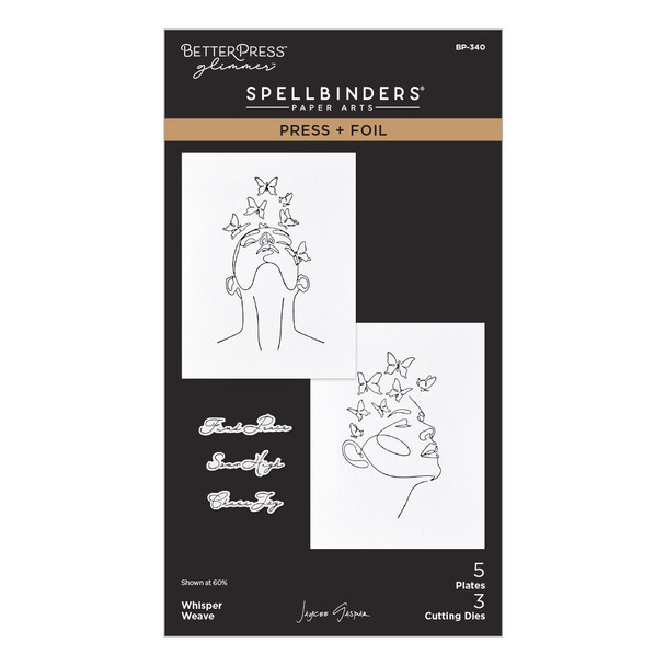 OakridgeStores.com | Spellbinders - Whisper Weave - Press + Foil Plate & Die Set - All My Senses - BP-340 810176109526