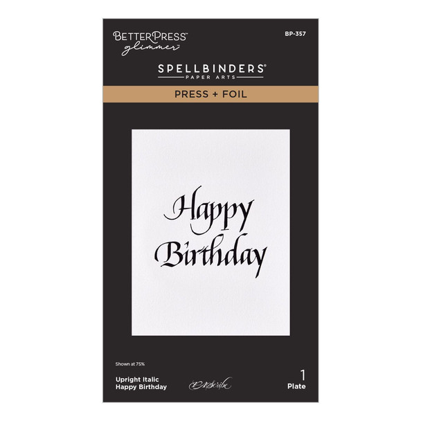 OakridgeStores.com | Spellbinders - Upright Italic Happy Birthday - Press + Foil Plate - Upright Italic Everyday Sentiments - BP-357 810205711751