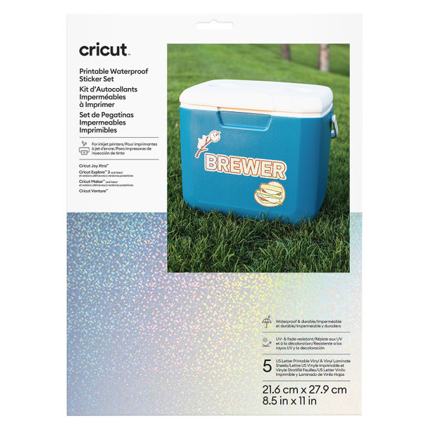 OakridgeStores.com | Cricut - White Holographic - Printable Waterproof Sticker Set, 5 pc - 2011885 093573626036