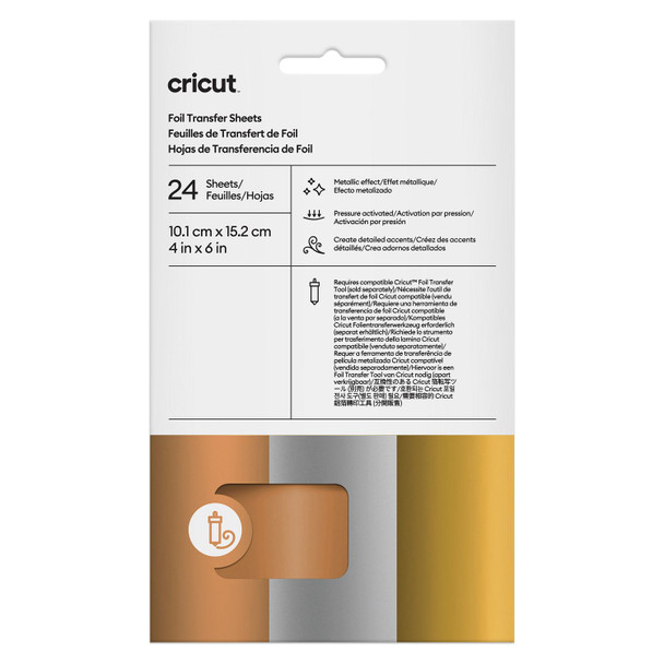 OakridgeStores.com | Cricut - Metallic - Foil Transfer Sheets Sampler, 24 Sheets - 2011969