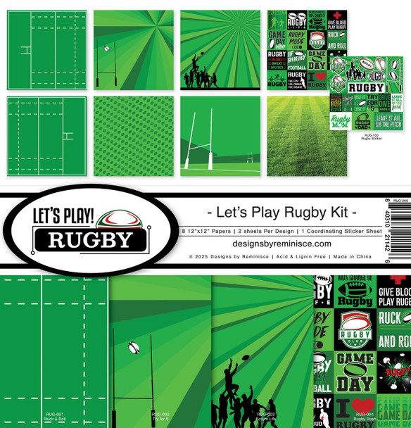 OakridgeStores.com | Reminisce - Rugby - Scrapbook Paper Collection Kit 12 x 12 inches - RUG-200 840310211426