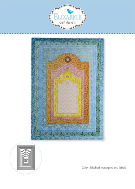 OakridgeStores.com | Elizabeth Craft Designs - Stitched Rectangles and Labels - Metal Die Set - 2349 741527319274