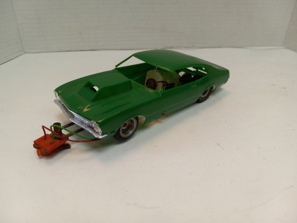 RESALE SHOP - 1/24 Drag Slot Car Green Ford Maverick Wheelie Setup- Tested RUNS - SHGU-086-LN5485