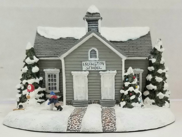RESALE SHOP - VTG Hawthorne Rockwell Home for Holiday "Schools Out" Schoolhouse #1844A - BABE-SCHOOL1844-LN6127