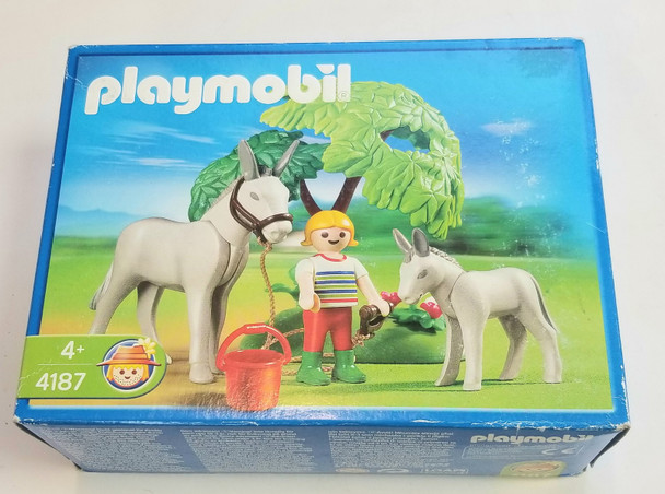 RESALE SHOP - Playmobil #4187: Country Life - DONKEY With Foal Set - BRMA-4187-NS6268