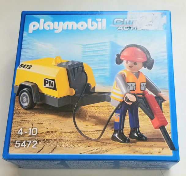 RESALE SHOP - Playmobil #5472 Construction Set Worker W/ Jack Hammer City Action - BRMA-5472-NS6269