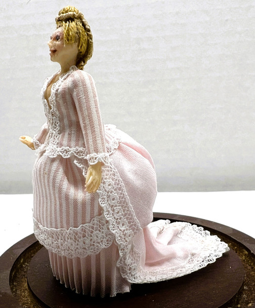 RESALE SHOP - Artisan-made 1:24 Victorian Porcelain Woman in Pink Bustle Dress (READ) - BABE-BUSTLE-NOB7167