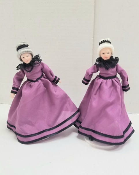 RESALE SHOP - VTG 1:12 Porcelain Old Women Dolls (sold each) - BOST-OLDWOMEN-NS7395