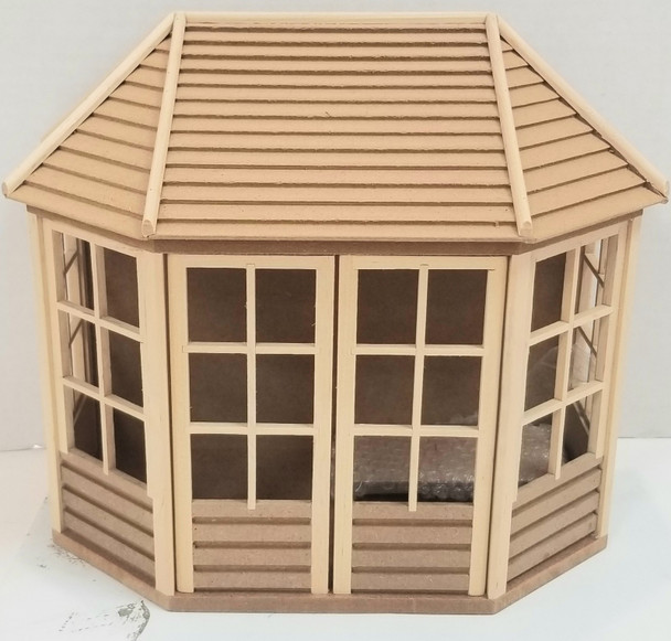 RESALE SHOP - Sun Room 1:12 Room Box With Flat Back- opens in front doors - BOST-SUN-NOB7330