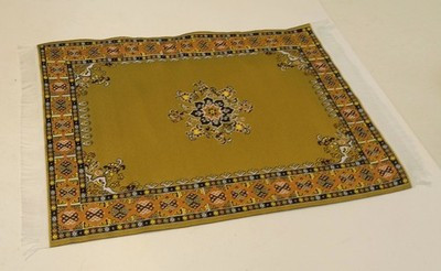 RESALE SHOP - Sam's World Gouldenlabel Large Rectangular 8" x 11.5" Green & Black Bordered Rug - SAM-LR002-NS7257