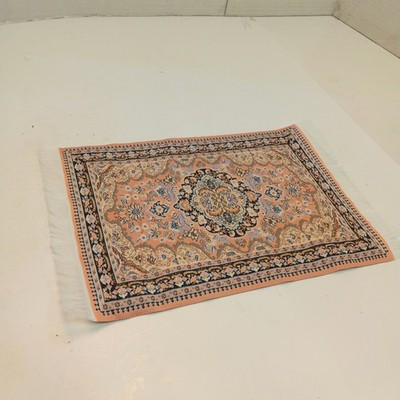 RESALE SHOP - Sam's World Gouldenlabel Large Rectangular 8" x 11.5" Pink & Blue Bordered Rug - SAM-LR004-NS7259
