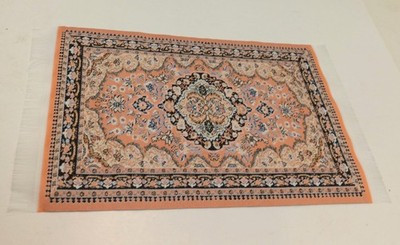 RESALE SHOP - Sam's World Gouldenlabel Medium Rectangular 6" x 9" Pink & Blue Bordered Rug - SAM-MR008-NS7276