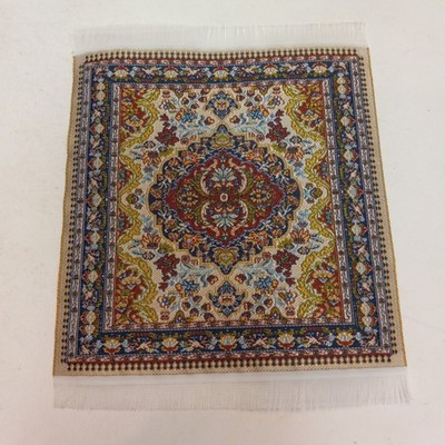 RESALE SHOP - Sam's World Gouldenlabel Medium Square 6" x 6" Floral Bordered Rug - SAM-MS001-NS7323