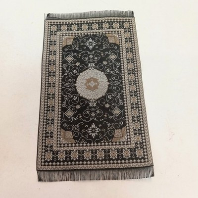 RESALE SHOP - Sam's World Gouldenlabel Small Rectangular 4" x 6" Black & Brown Bordered Rug - SAM-SR002-NS7281