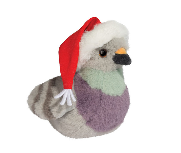 Douglas Toys - Santa Pigeon with Santa Hat - Holiday Plush Toy - 15832