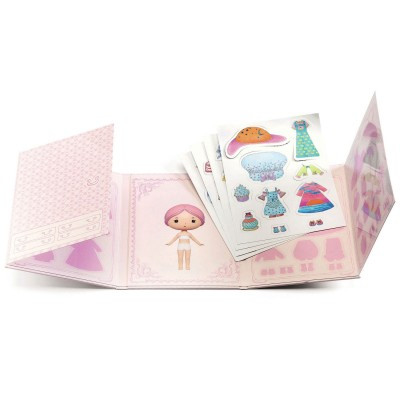 OakridgeStores.com | Djeco - Tinyly Miss Lilypink - Reusable Dress-Up Sticker Book for Ages 4+ - 06980 3070900069800