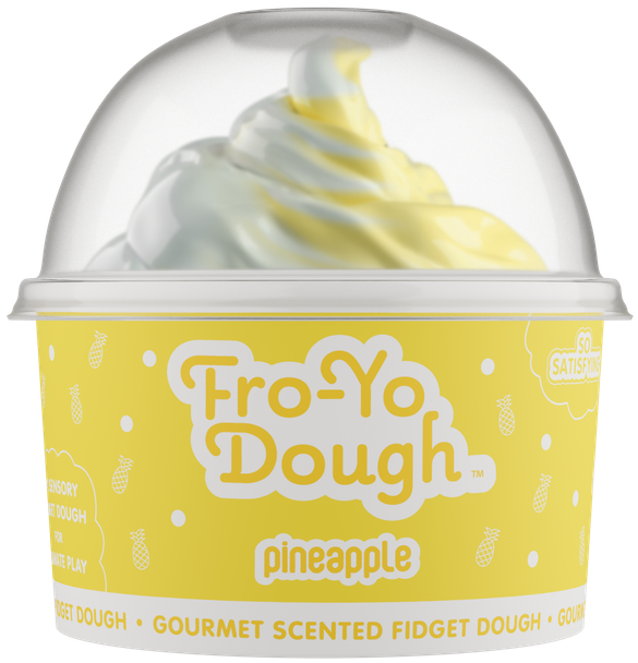 OakridgeStores.com | Scentco - Pineapple Fro-Yo Dough - Scented Sensory Fidget Dough Cup w/ Spoon & Mix-Ins - FYSD02 692046902938