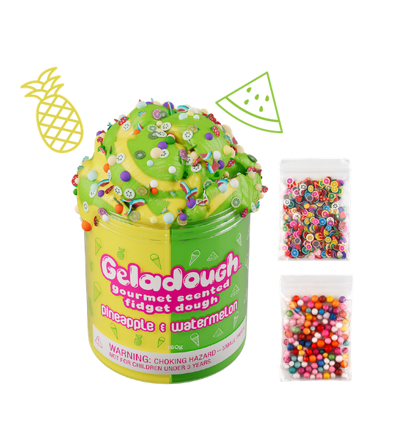 OakridgeStores.com | Scentco - Pineapple & Watermelon Geladough - Scented Sensory Dough Kit for Ages 3+ w/ Mix-Ins & Storage - GDAD05 692046901306