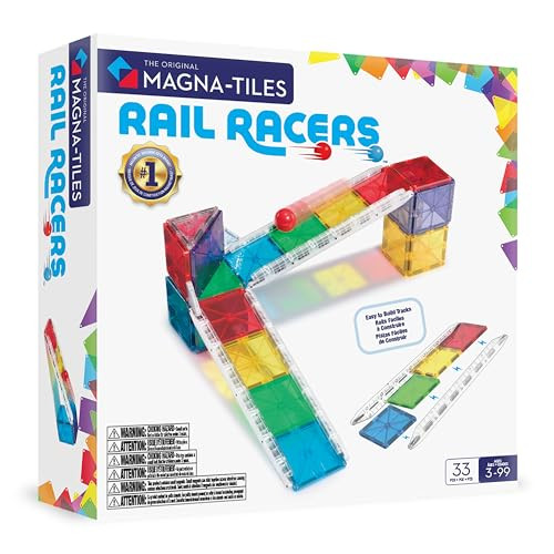 OakridgeStores.com | Magna-Tiles - MAGNA-TILES Rail Racers 33-Piece Magnetic Construction Set - Magnetic Building Toy for Ages 3+ - 251033RR 850025176606