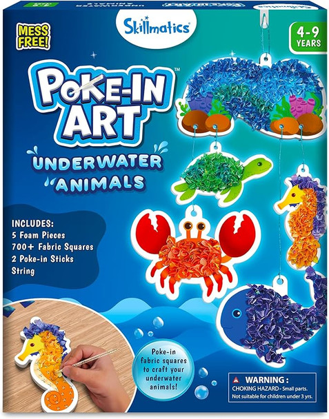 OakridgeStores.com | Skillmatics - Poke In Art Underwater Animals - Poke-In Fabric Art Kit & DIY Mobile - 1230PIAUA 8904279510531