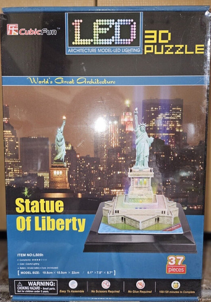 OakridgeStores.com | RESALE SHOP - Cubic Fun 3D Puzzle New York Statue of Liberty LED Lighted Model L550h 37pcs - BREV-L550H-NS7984 CNSG830715949093